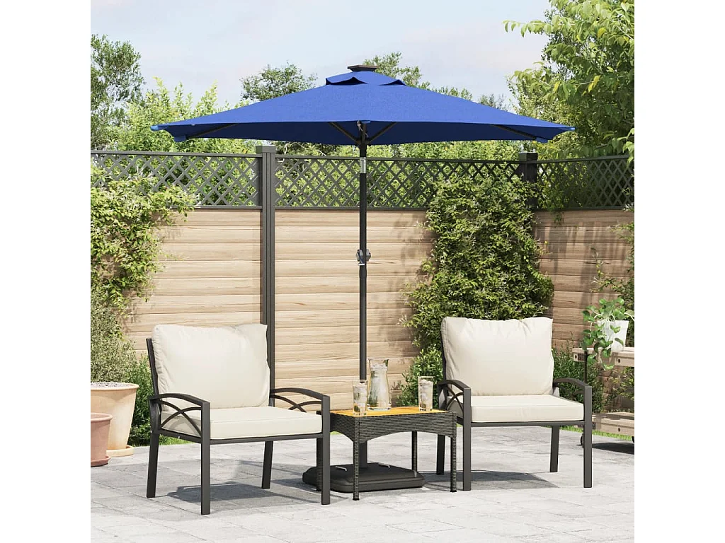 Jeanerette  Sombrilla de jardín con poste de acero azul 225x225x212 cm