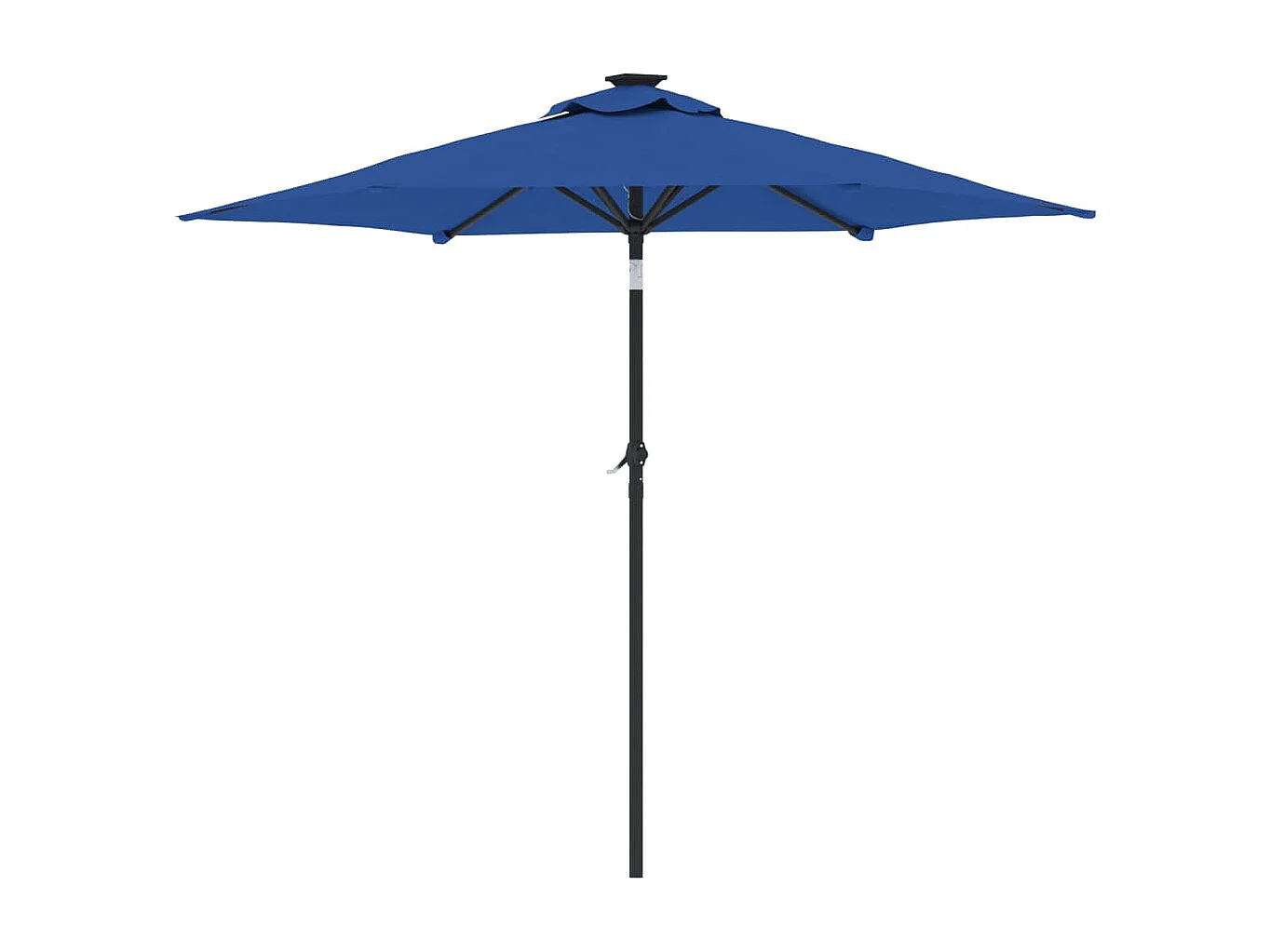 Jeanerette  Sombrilla de jardín con poste de acero azul 225x225x212 cm