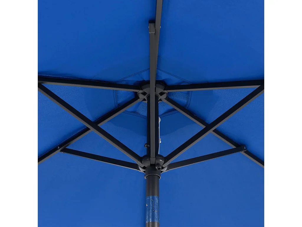 Jeanerette  Sombrilla de jardín con poste de acero azul 225x225x212 cm