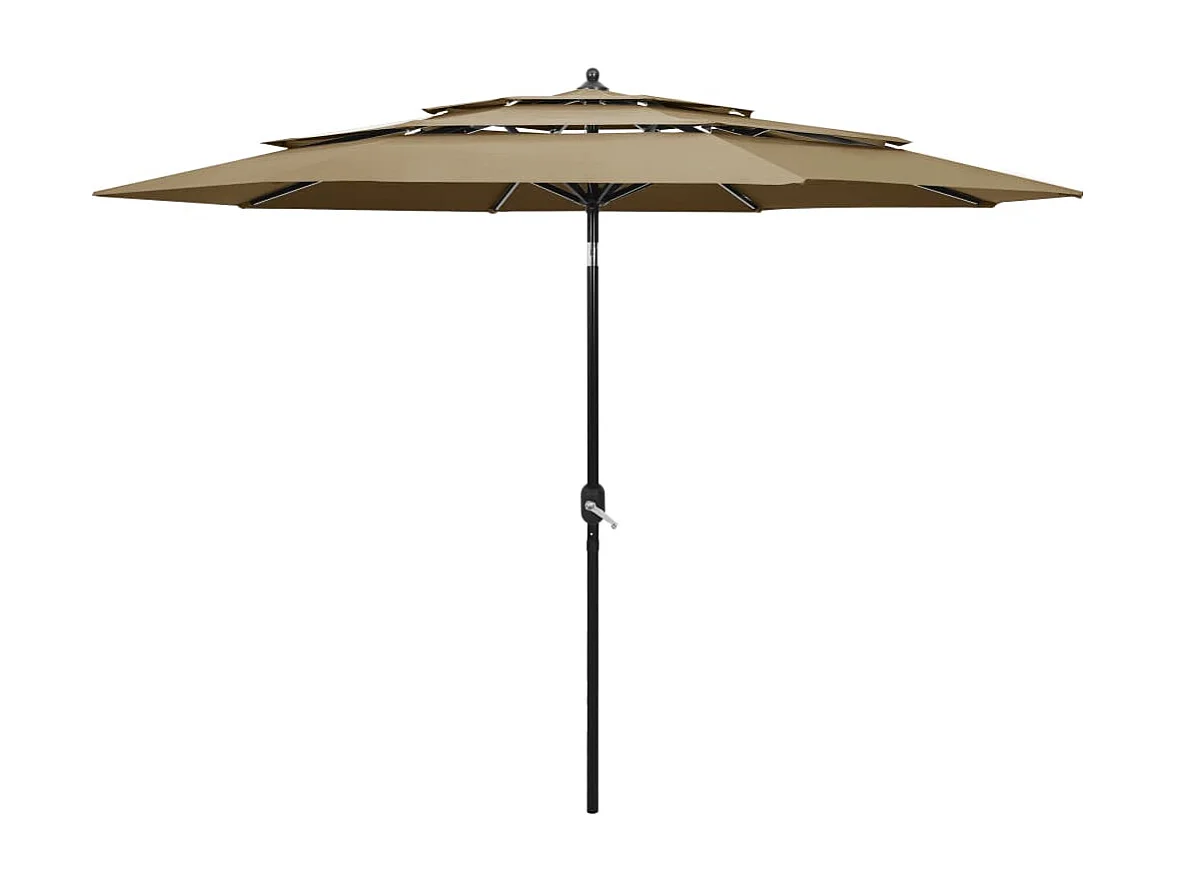 Nijkerk  Parasol 3-laags met aluminium paal 3 m taupe