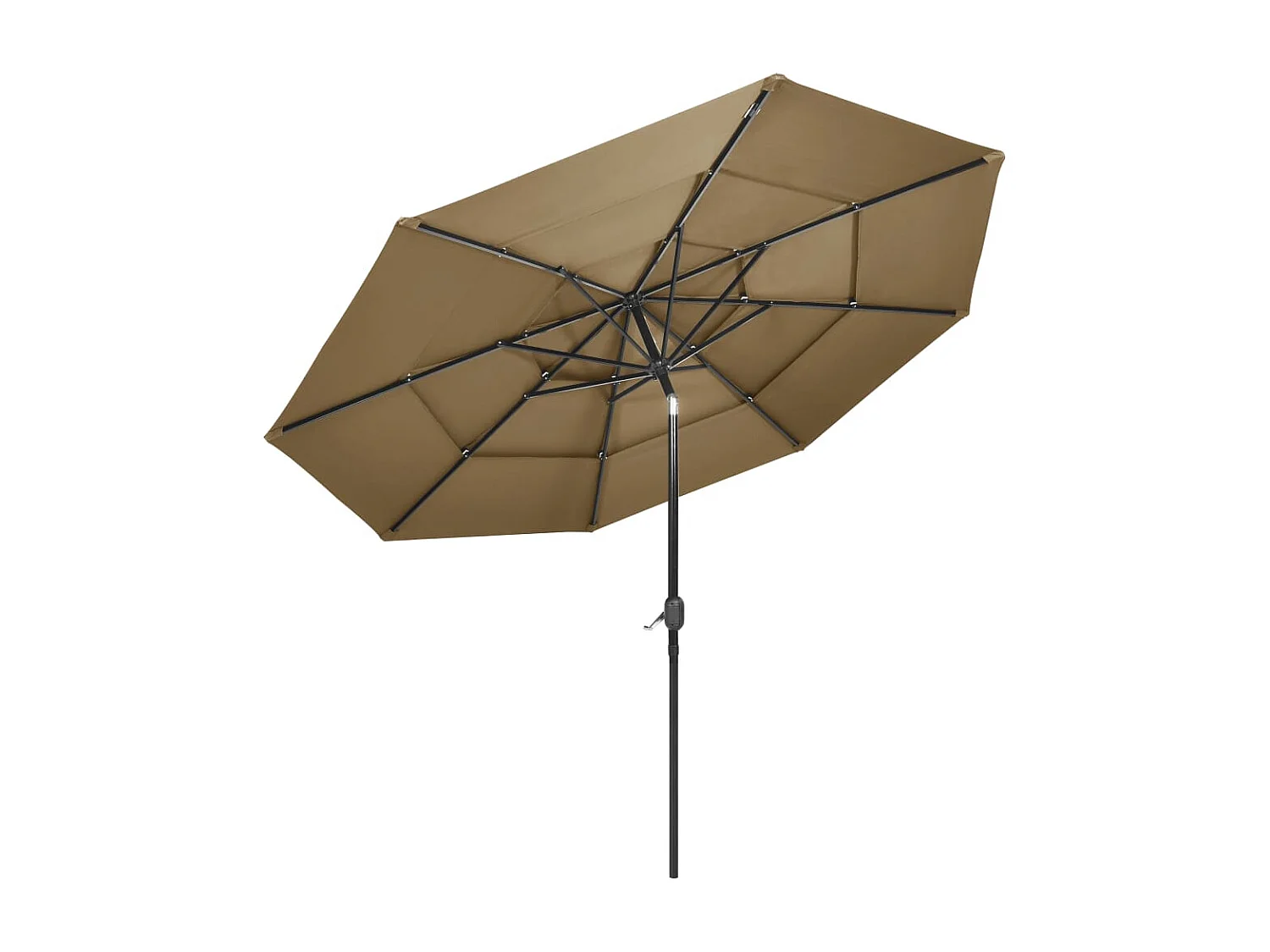 Nijkerk  Parasol 3-laags met aluminium paal 3 m taupe