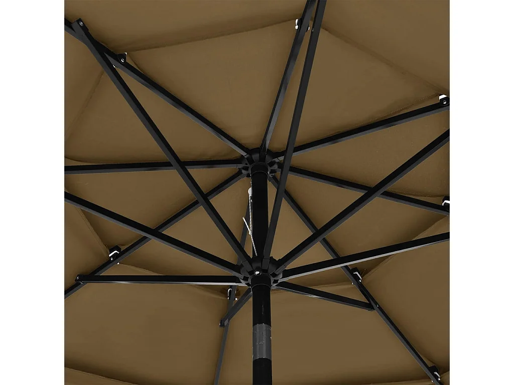 Nijkerk  Parasol 3-laags met aluminium paal 3 m taupe