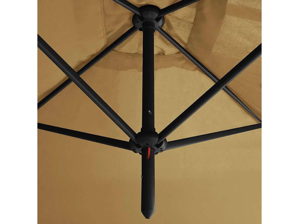 Clones  Parasol dubbel met stalen paal 600x300 cm taupe