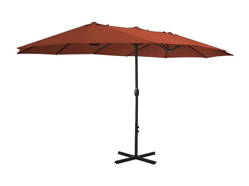 Kustaa  Parasol met aluminium paal 460x270 cm terracotta