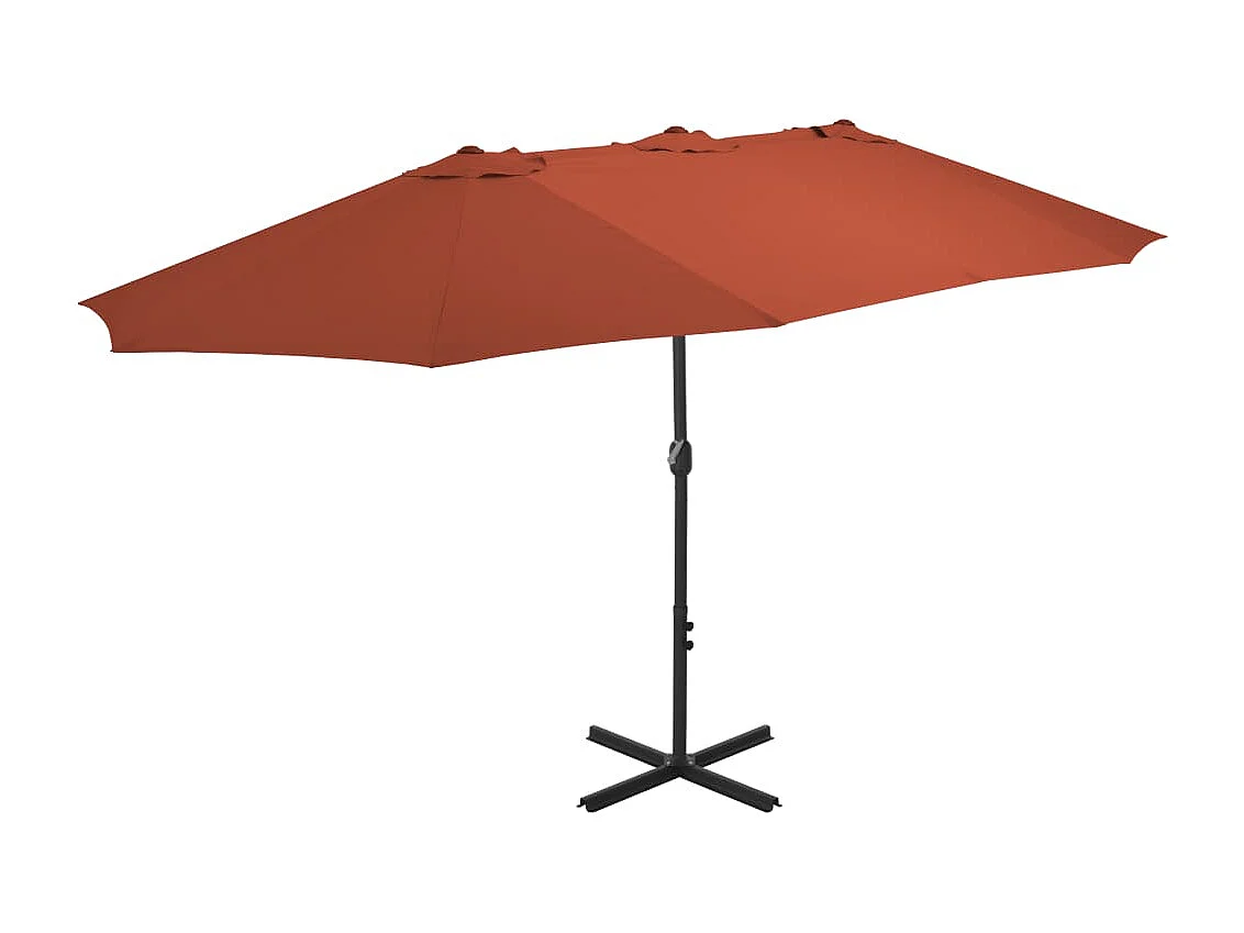 Kustaa  Sombrilla de jardín con palo de aluminio terracota 460x270 cm