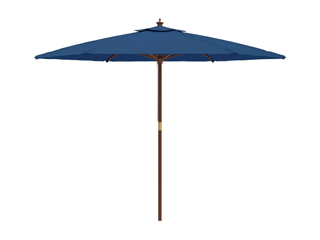 Sophie-Sandrine  Sombrilla de jardín con poste de madera azul celeste 299x240 cm