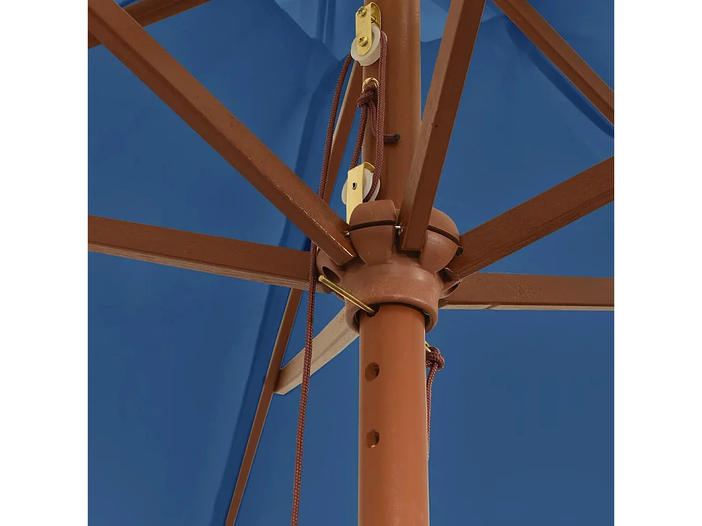 Sophie-Sandrine  Sombrilla de jardín con poste de madera azul celeste 299x240 cm