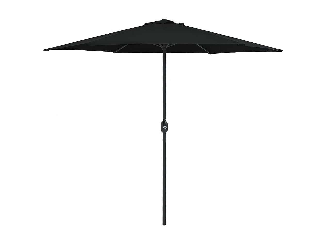 Qerlan  Sombrilla de jardín con palo de aluminio negra 270x246 cm