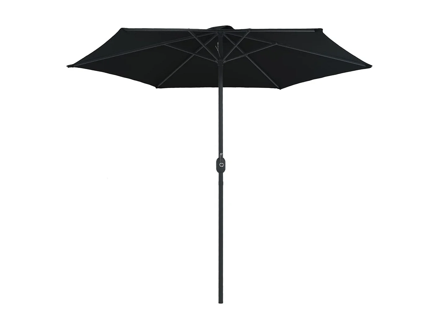 Qerlan  Sombrilla de jardín con palo de aluminio negra 270x246 cm