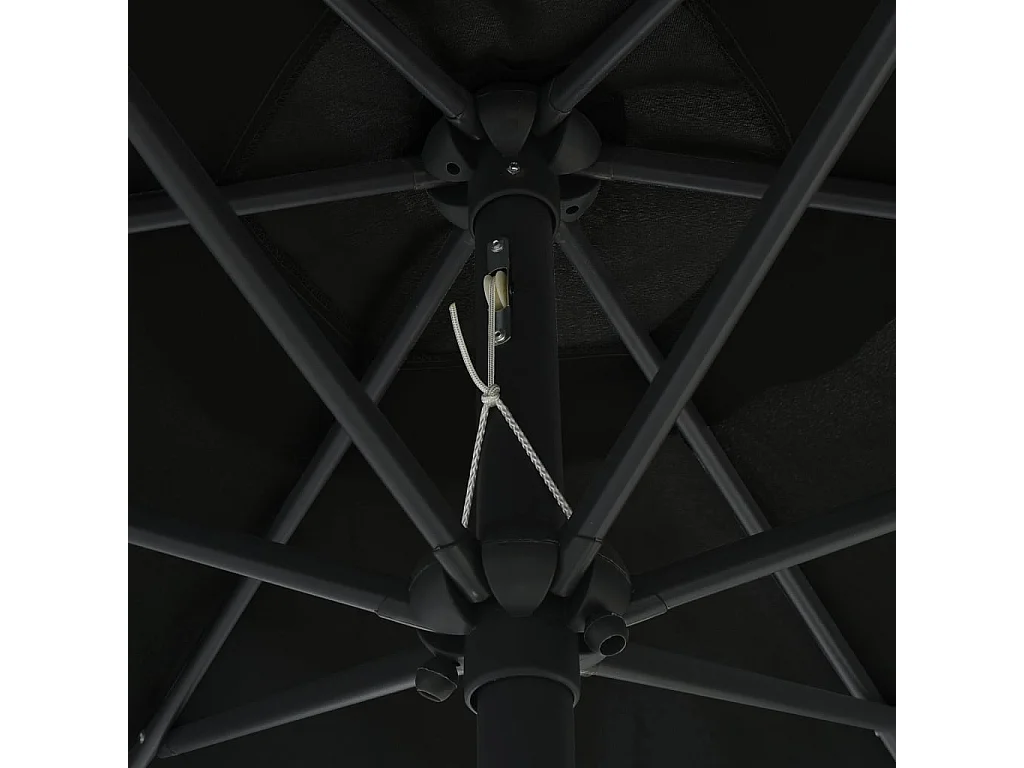 Qerlan  Sombrilla de jardín con palo de aluminio negra 270x246 cm