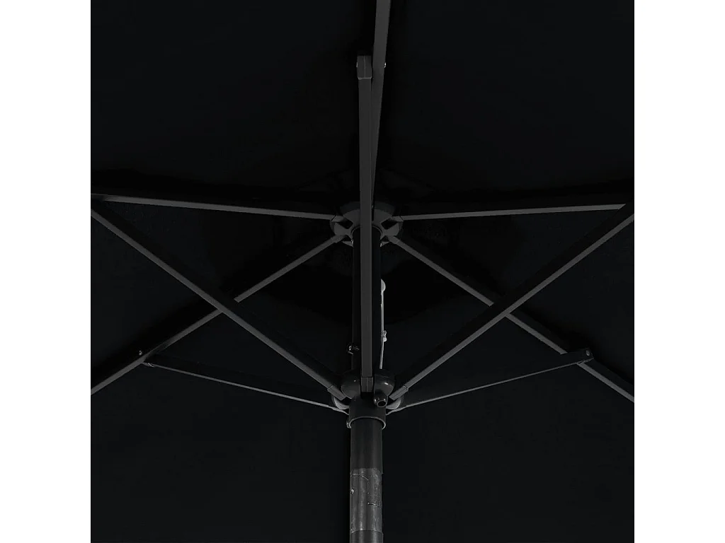 Jeanerette  Sombrilla de jardín con poste de acero negro 225x225x212 cm