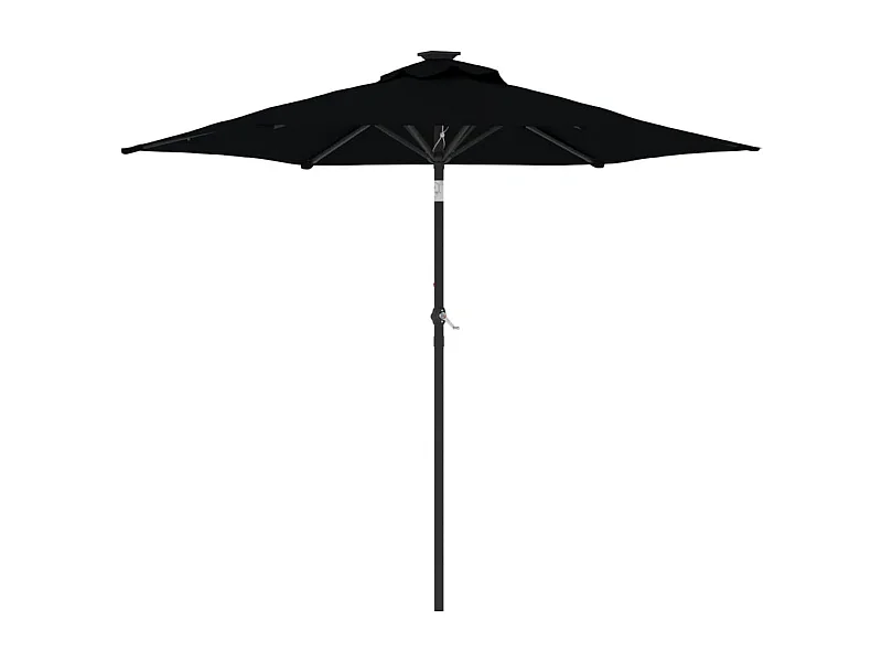 Jeanerette  Sombrilla de jardín con poste de acero negro 225x225x212 cm