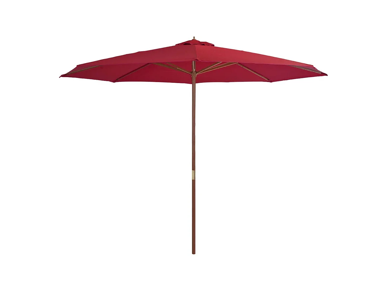 Hollywood  Parasol d'extérieur avec mât en bois 350 cm Bordeaux