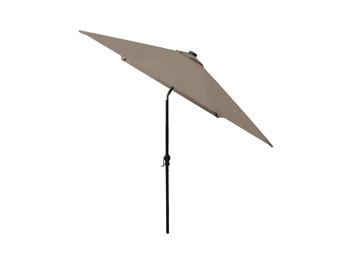 Prudence  Parasol de jardin avec LED et mât en acier taupe 2x3 m