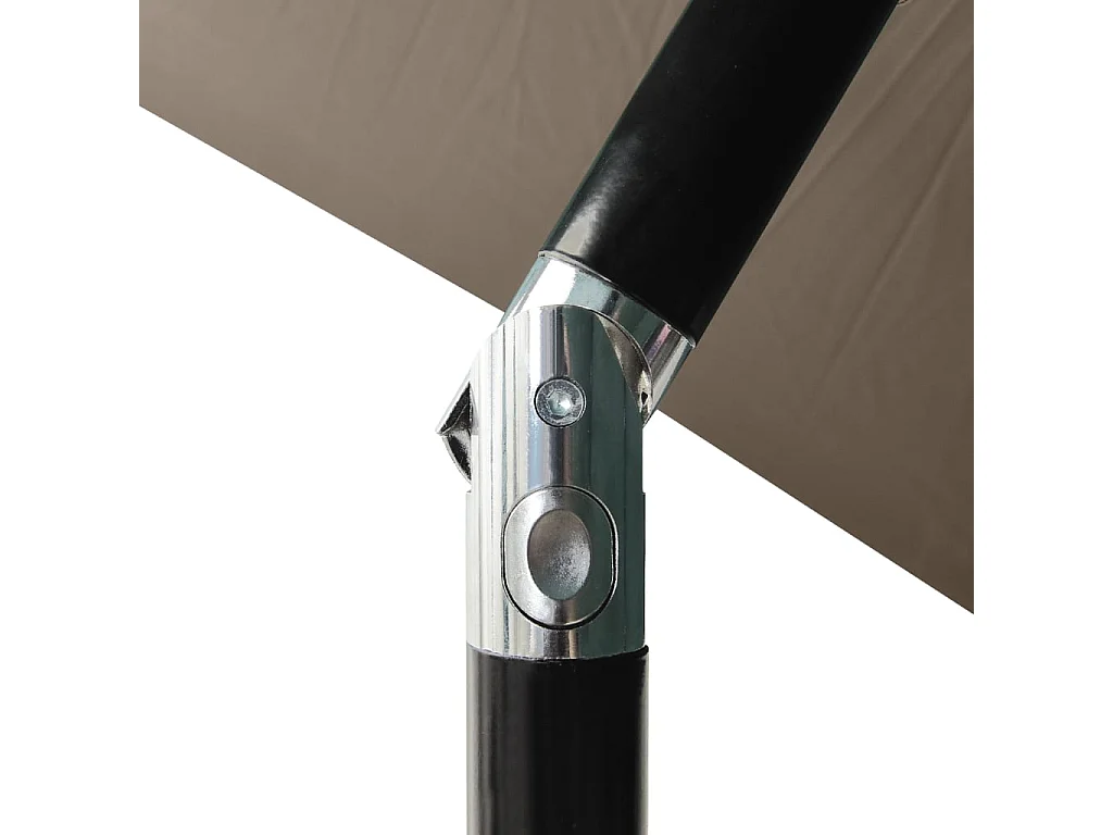 Prudence  Parasol de jardin avec LED et mât en acier taupe 2x3 m