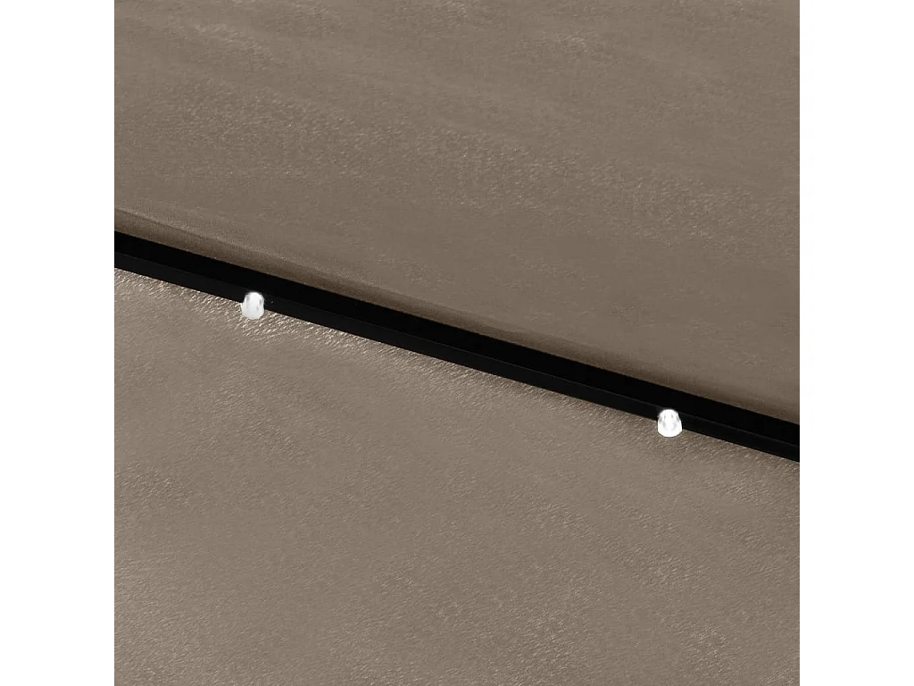 Prudence  Parasol de jardin avec LED et mât en acier taupe 2x3 m