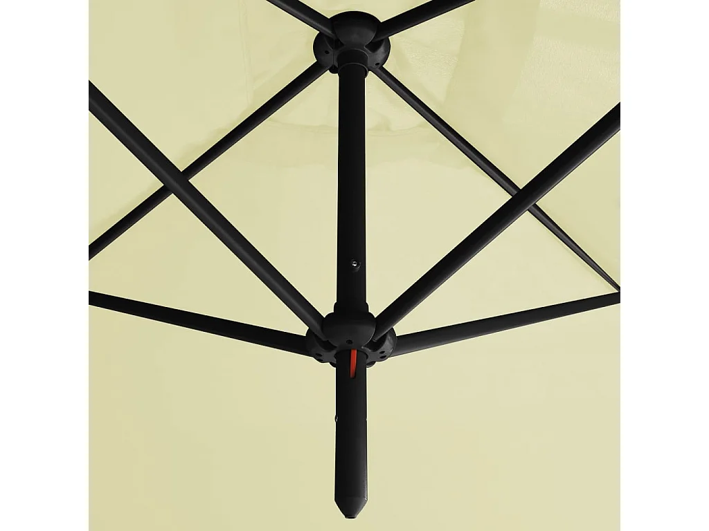 Clones  Sombrilla doble de jardín con palo de acero arena 600x300 cm