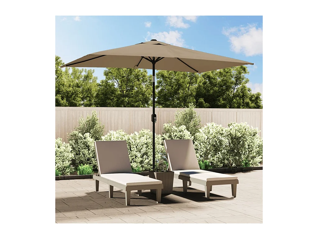 Torhildr  Parasol d'extérieur avec mât en métal 300x200 cm taupe