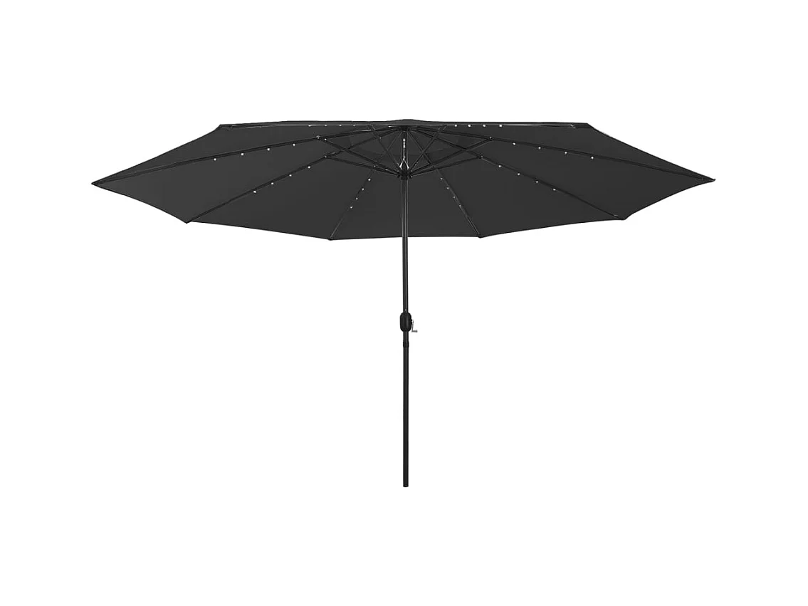 Brintir  Sombrilla de jardín con luces LED negro 400 cm