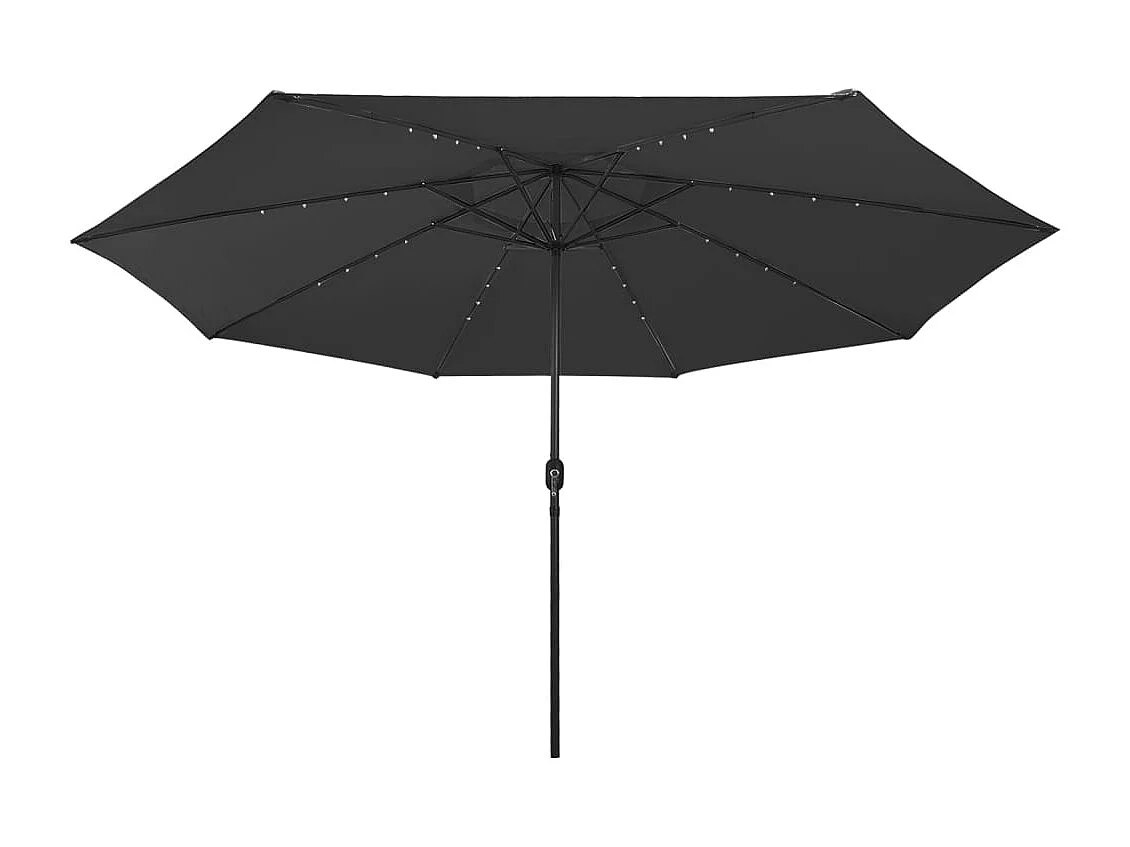 Brintir  Sombrilla de jardín con luces LED negro 400 cm