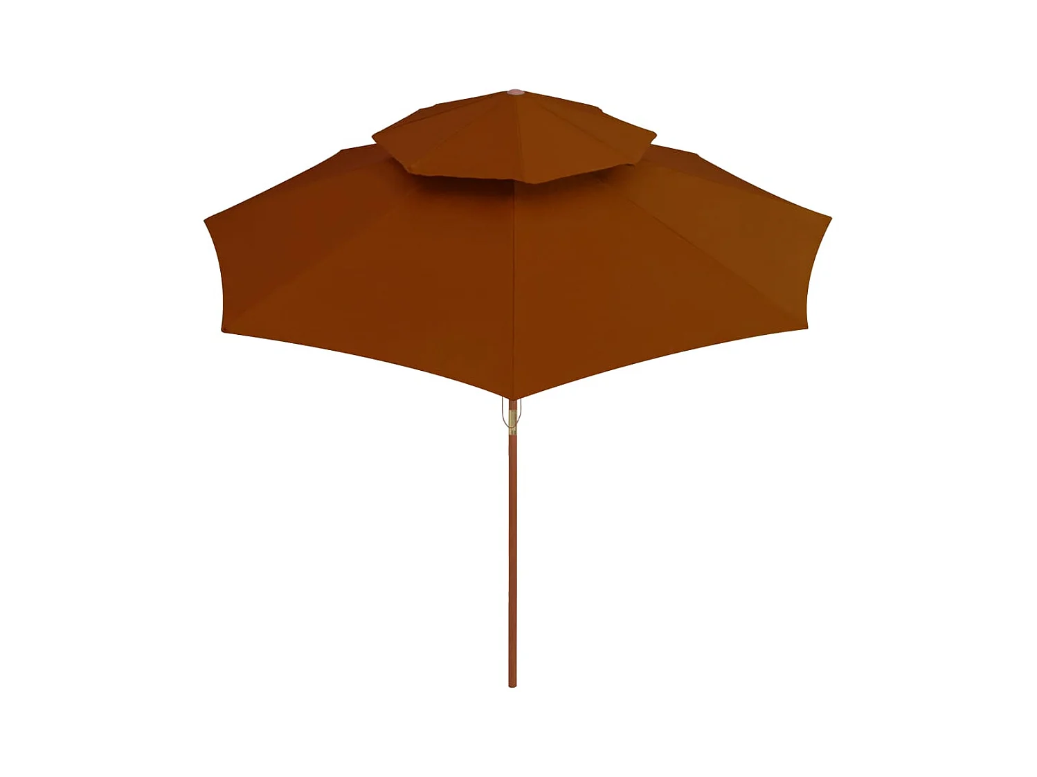 Faylyn  Parasol dubbeldekker met houten paal 270 cm terracottakleurig