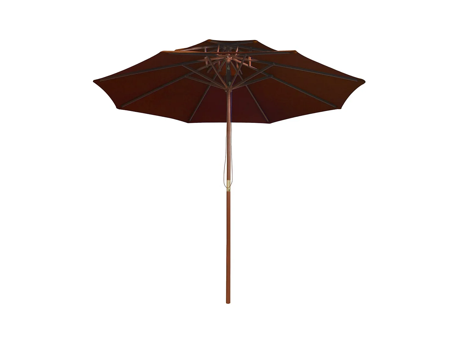Faylyn  Parasol à deux étages avec mât en bois terre cuite 270 cm