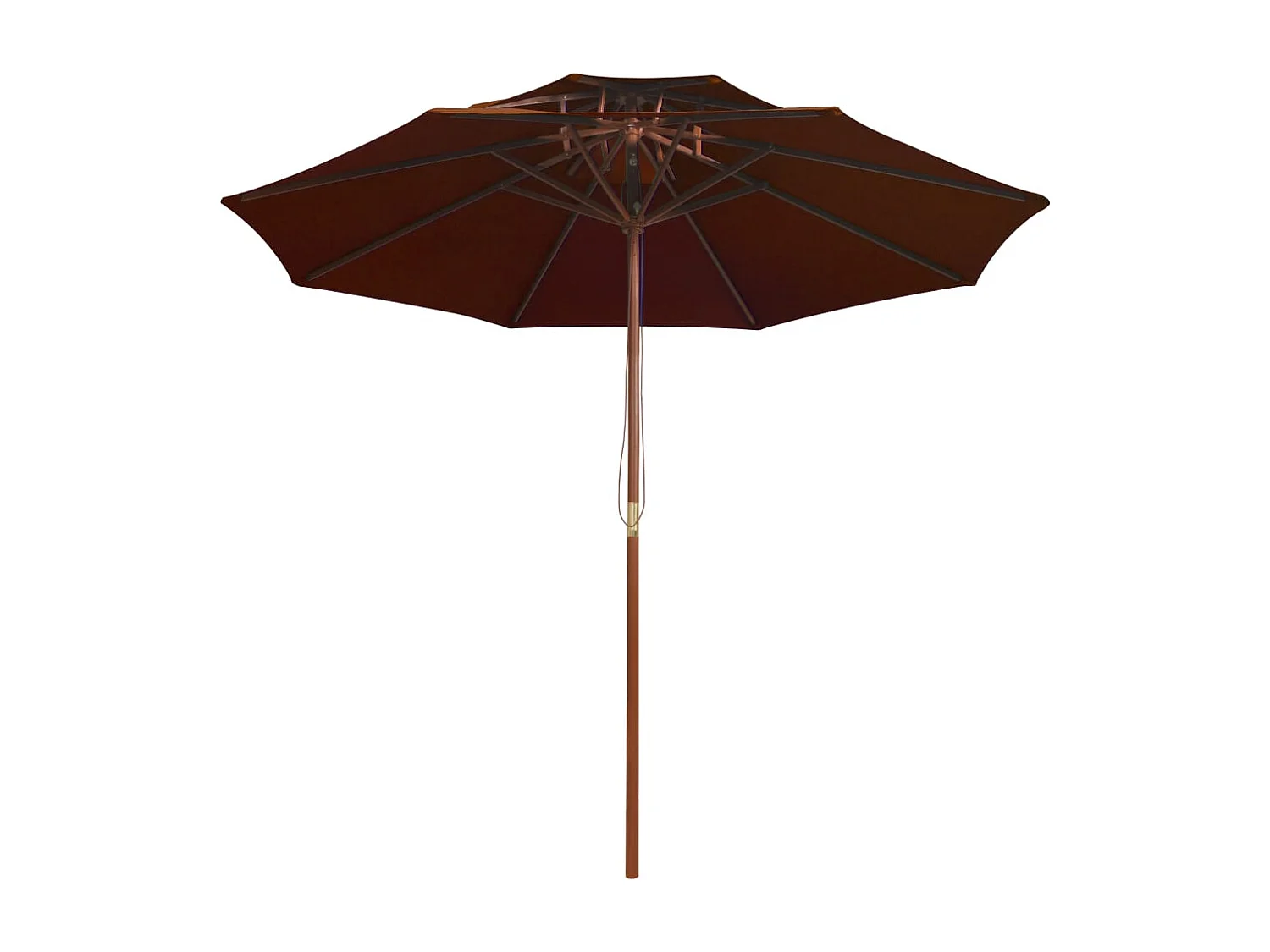 Faylyn  Parasol à deux étages avec mât en bois terre cuite 270 cm