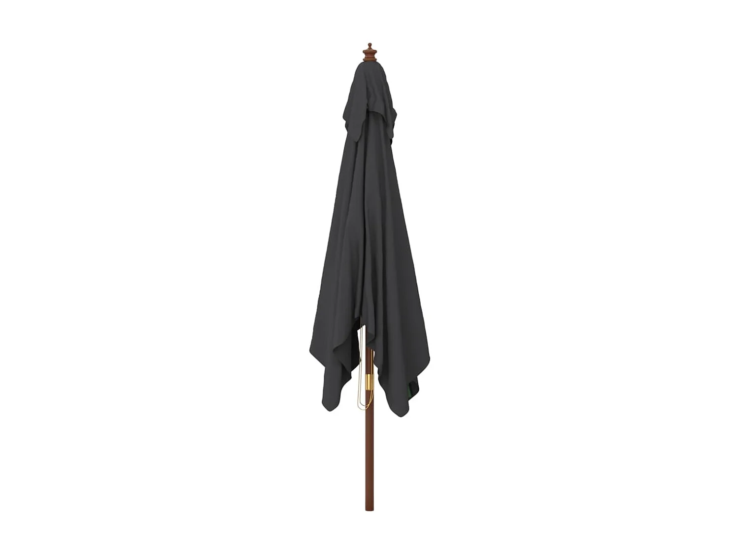 Varel  Parasol de jardin avec mât en bois noir 300x300x273 cm