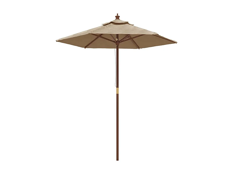 Delinra  Parasol de jardin avec mât en bois taupe 196x231 cm