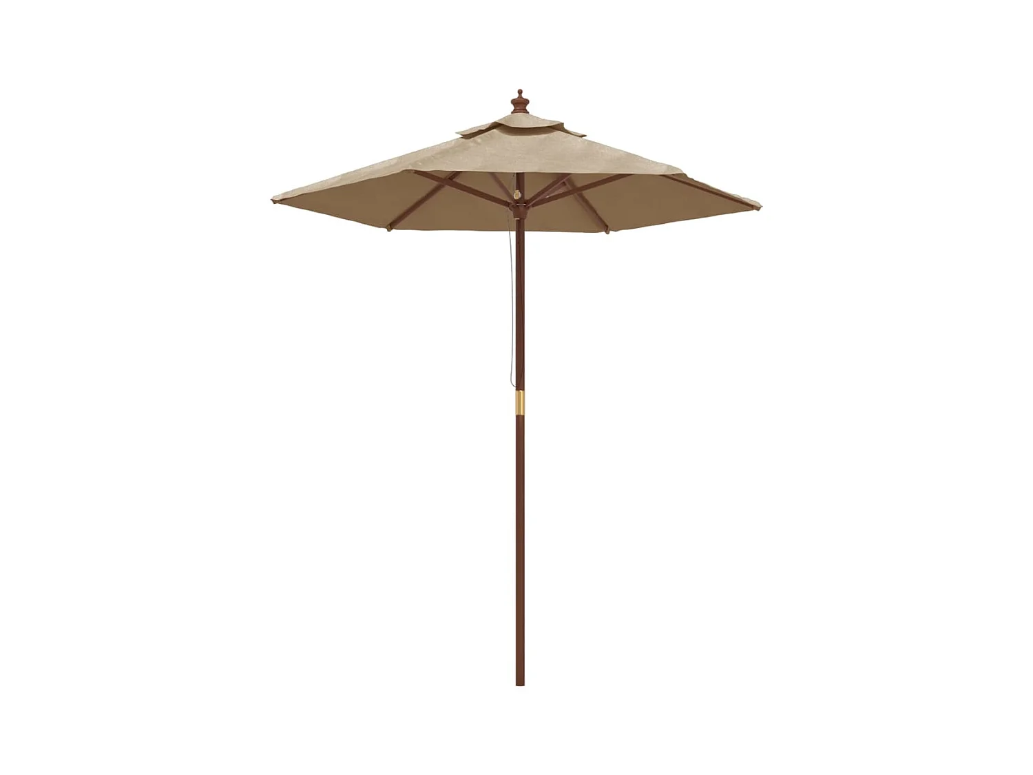 Delinra  Parasol de jardin avec mât en bois taupe 196x231 cm