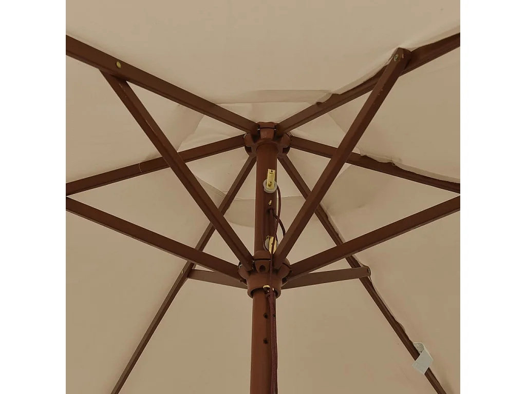Delinra  Parasol de jardin avec mât en bois taupe 196x231 cm