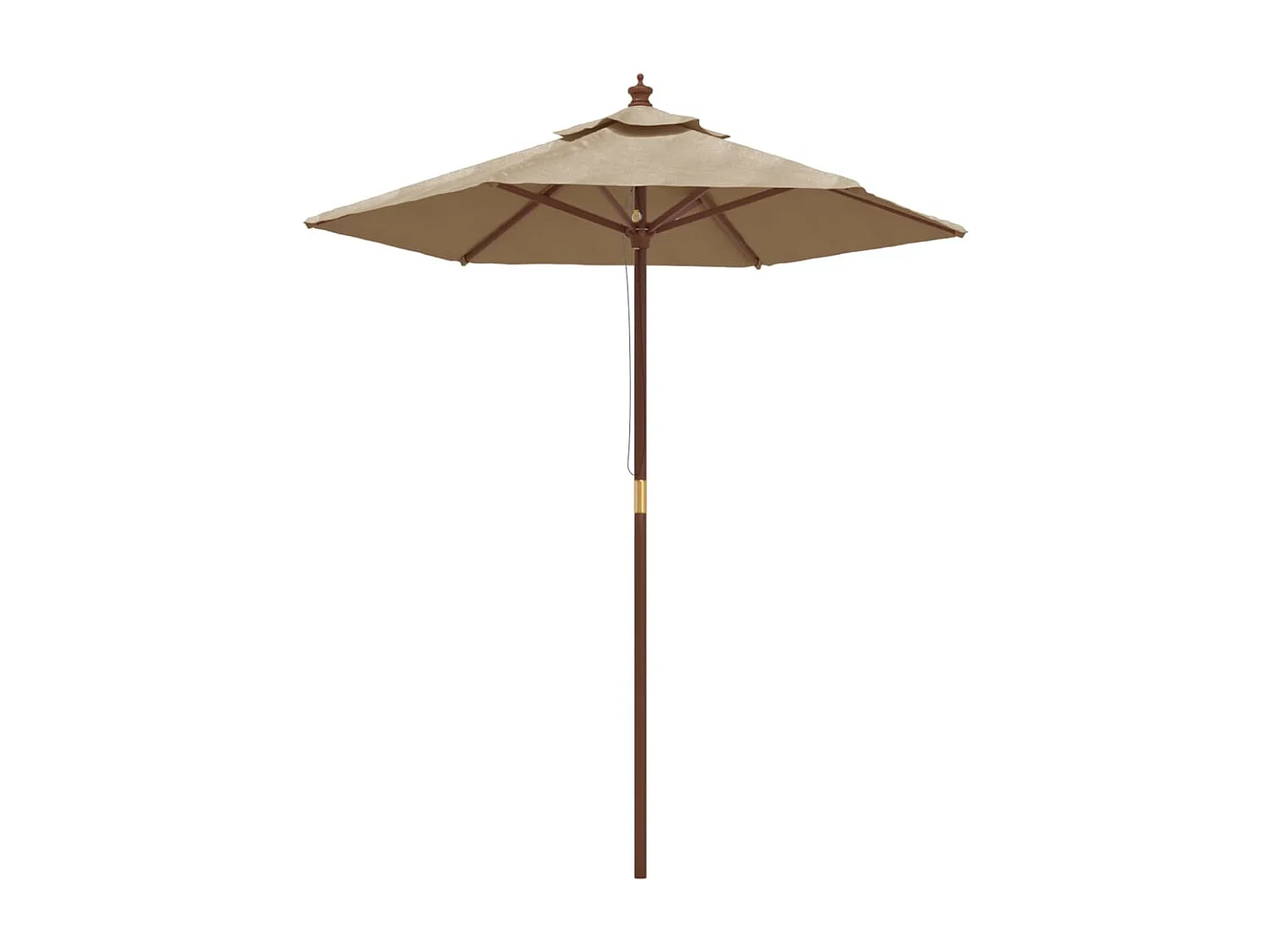 Delinra  Parasol de jardin avec mât en bois taupe 196x231 cm
