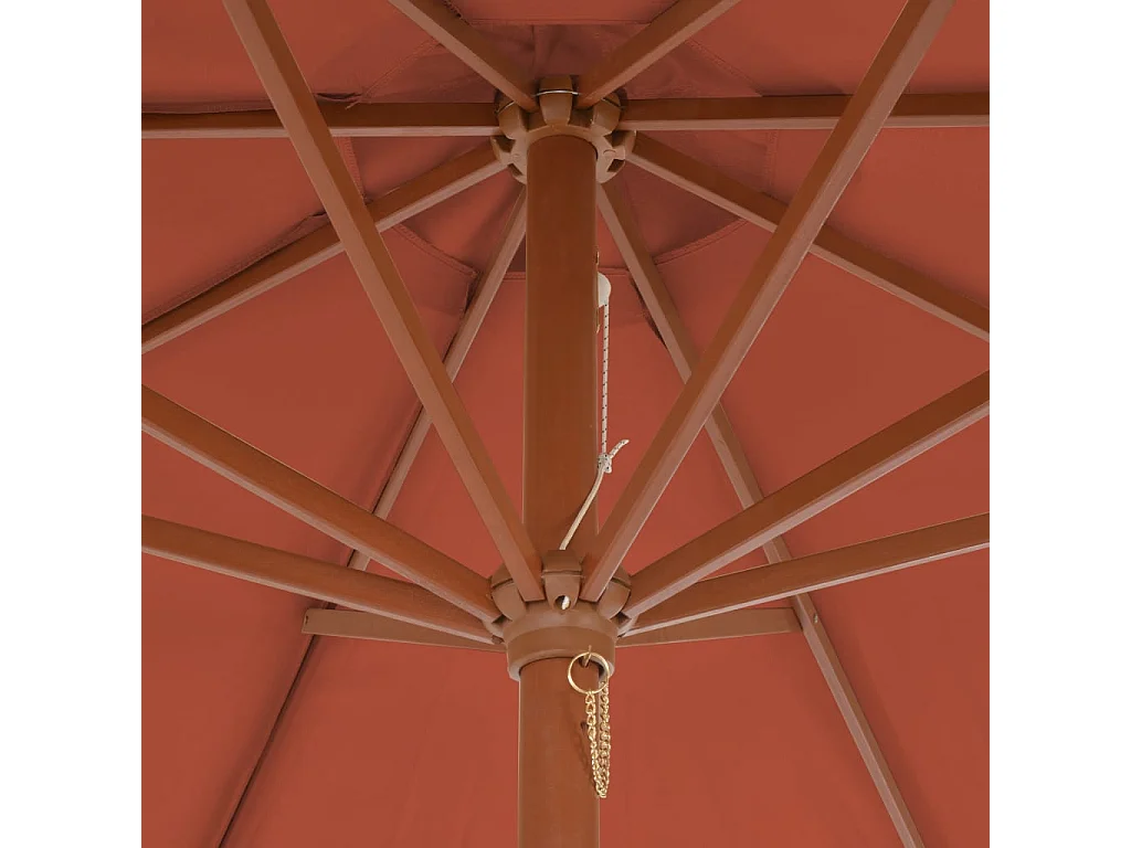 Highlands Ranch  Parasol met houten paal 300 cm terracotta