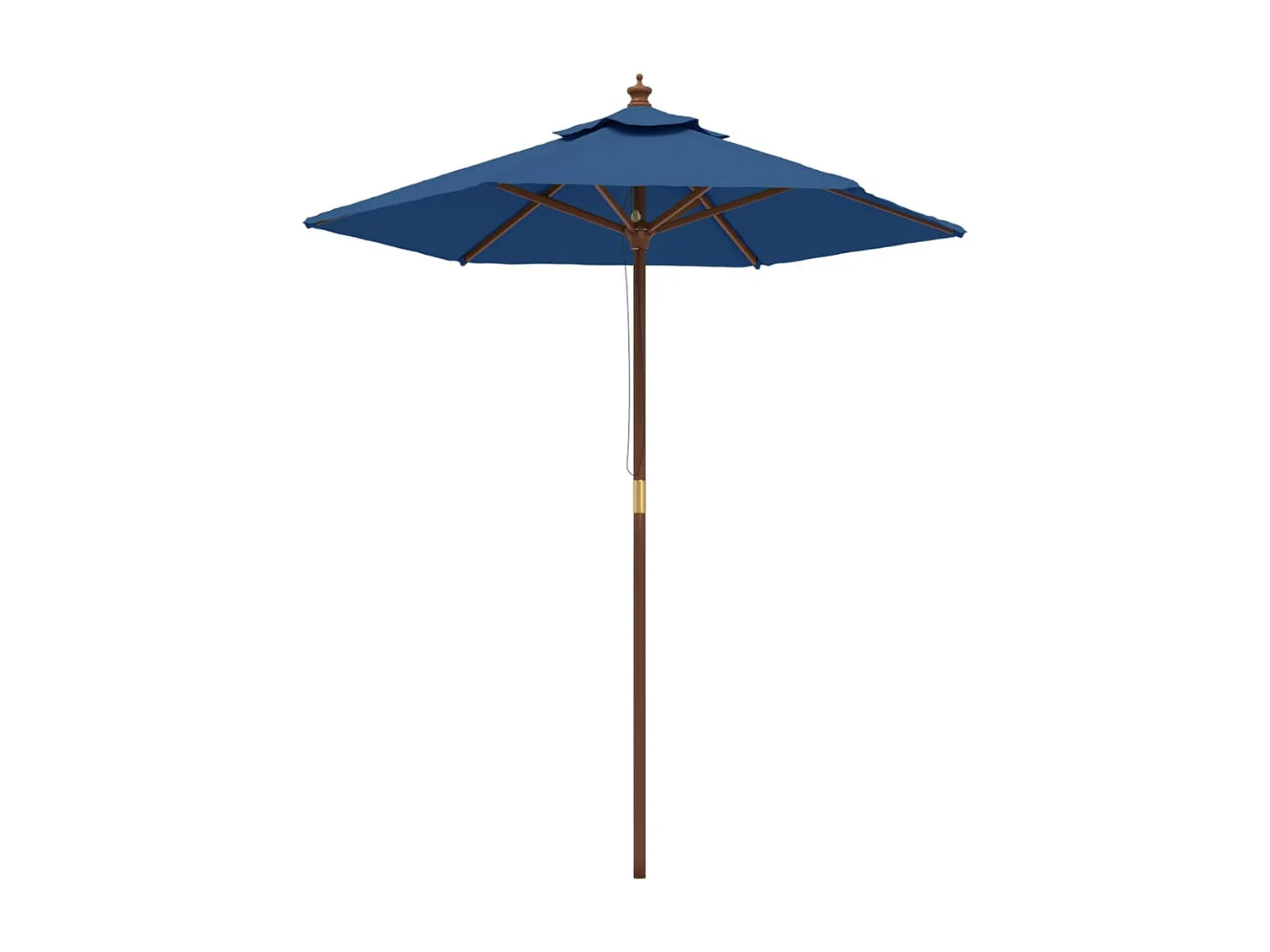 Delinra  Parasol met houten paal 196x231 cm azuurblauw