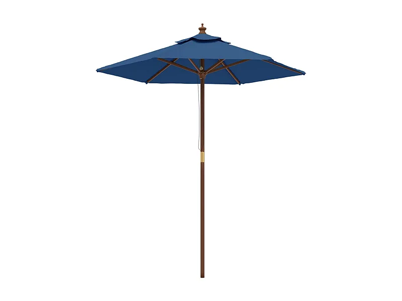 Delinra  Parasol met houten paal 196x231 cm azuurblauw