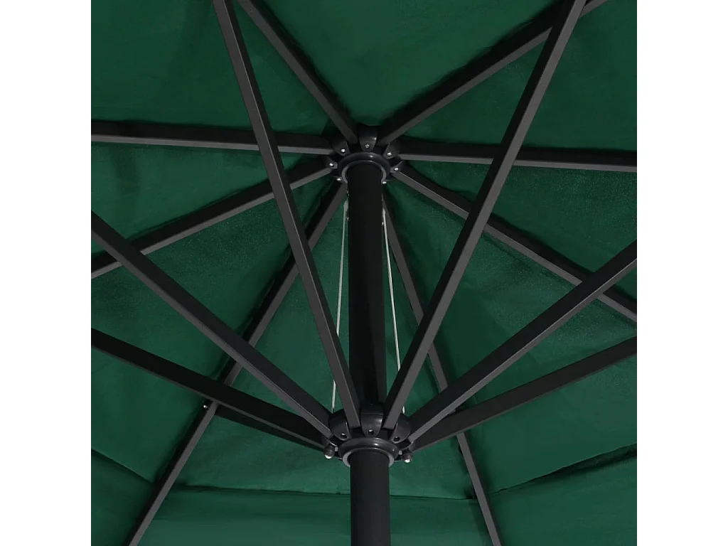 Roeland  Parasol de jardin avec mât en aluminium 600 cm vert