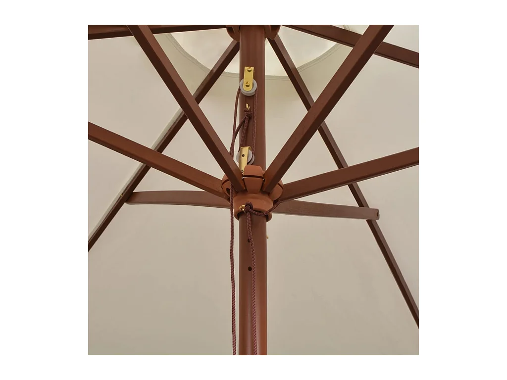 Inglewood  Parasol avec poteau en bois 270 x 270 cm Blanc crème