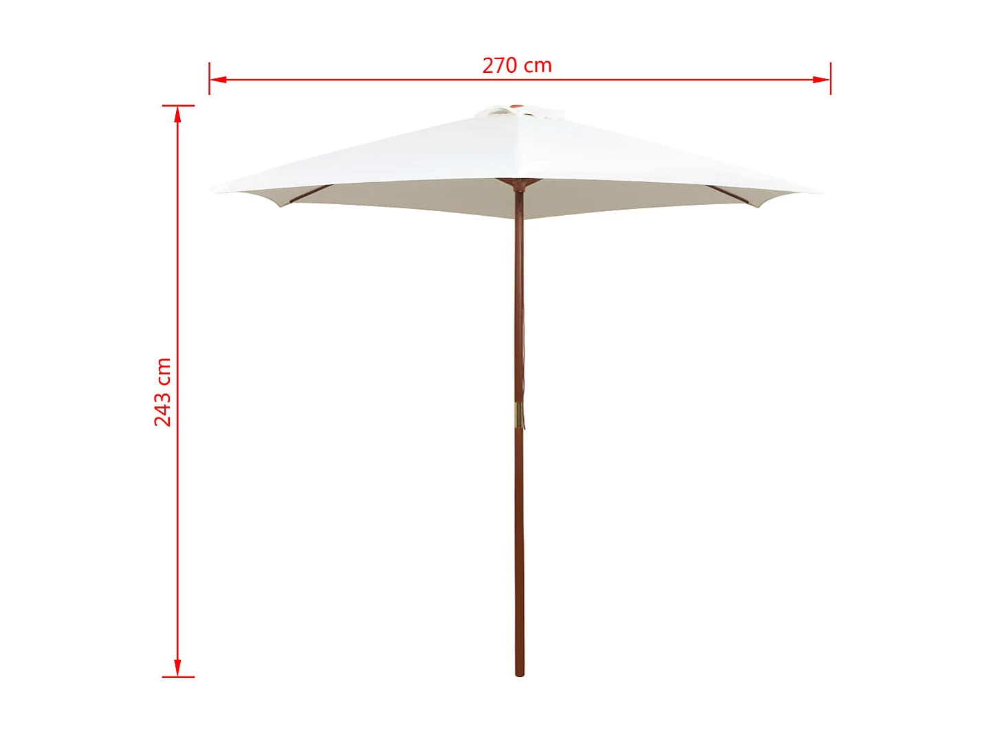 Inglewood  Parasol avec poteau en bois 270 x 270 cm Blanc crème