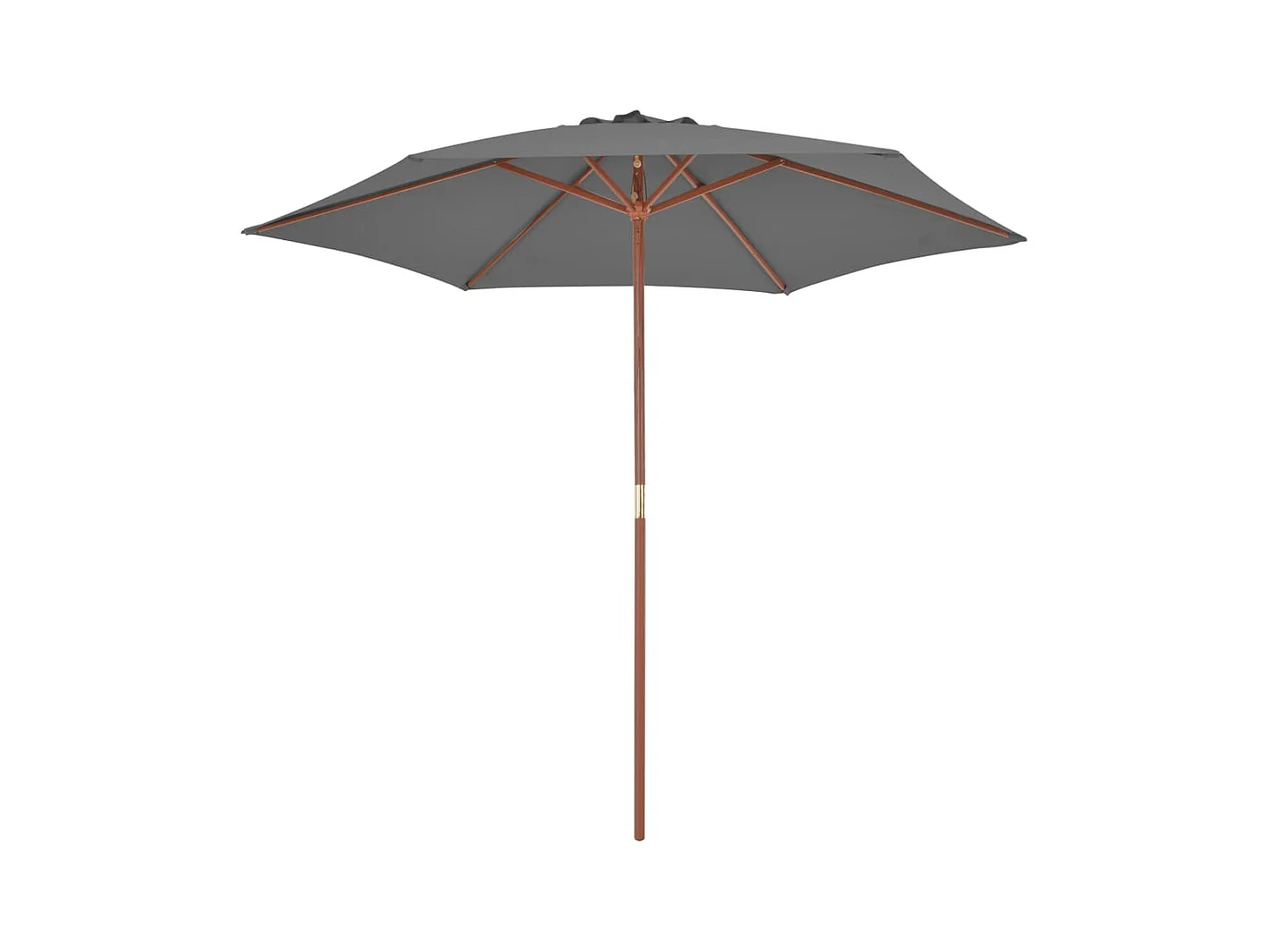 Inglewood  Parasol d'extérieur avec mât en bois 270 cm Anthracite