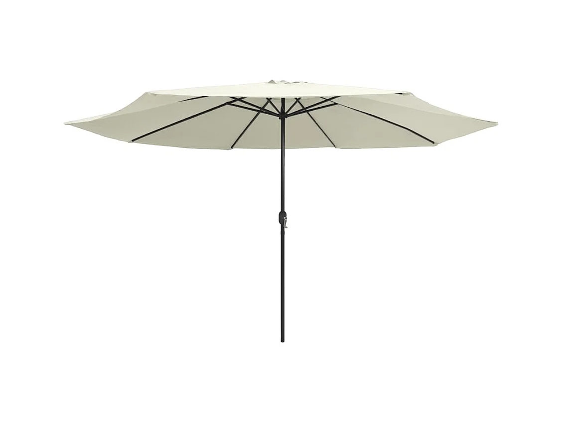 Orlinor  Parasol de jardin avec mât en métal 390 cm blanc sable