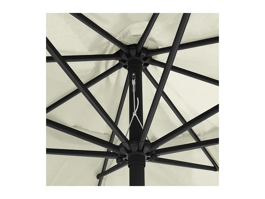 Orlinor  Parasol de jardin avec mât en métal 390 cm blanc sable
