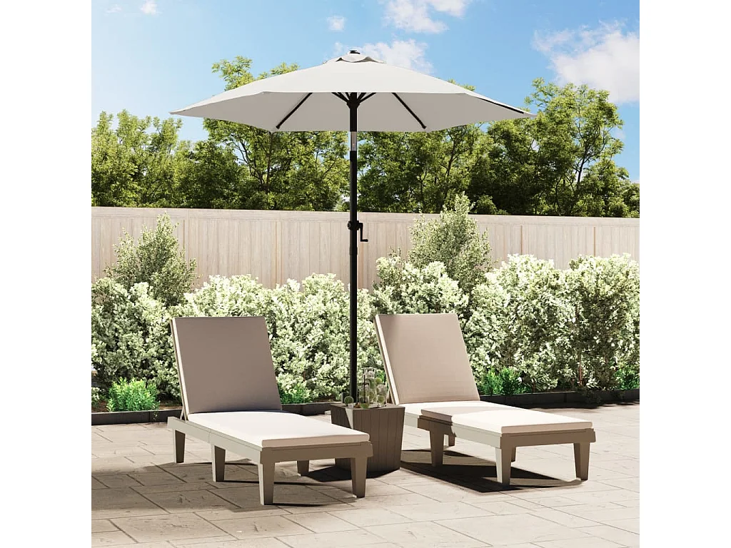 Marano di Napoli  Sombrilla de aluminio blanco arena 200x224 cm