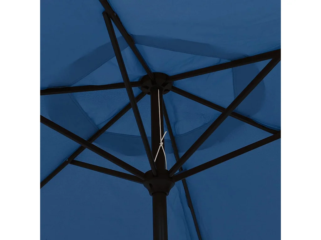 Arabella  Parasol met LED-verlichting en stalen paal 300 cm azuurblauw