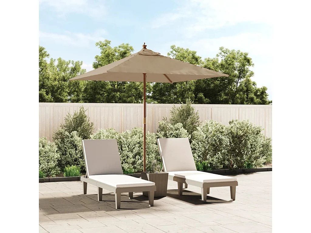 Daranor  Parasol met houten paal 198x198x231 cm taupe