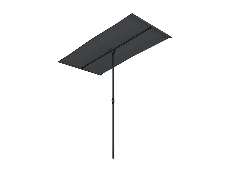 Zuhal  Parasol de jardin avec mât en aluminium 180x110 cm Noir