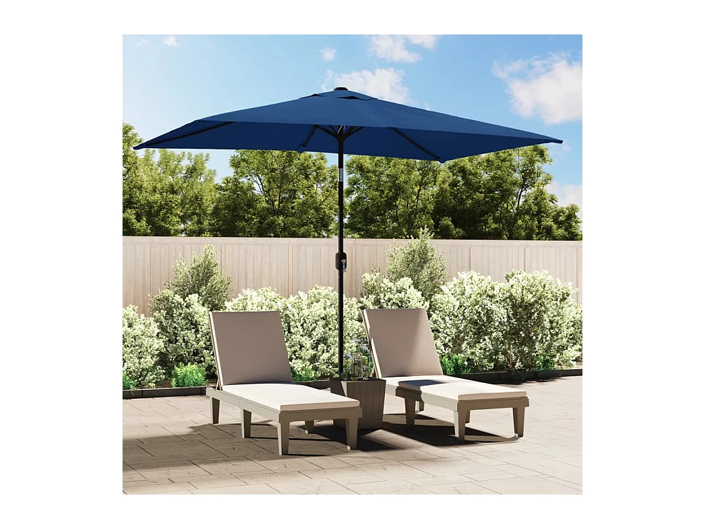 Torhildr  Parasol d'extérieur avec poteau en métal 300x200 cm Azuré