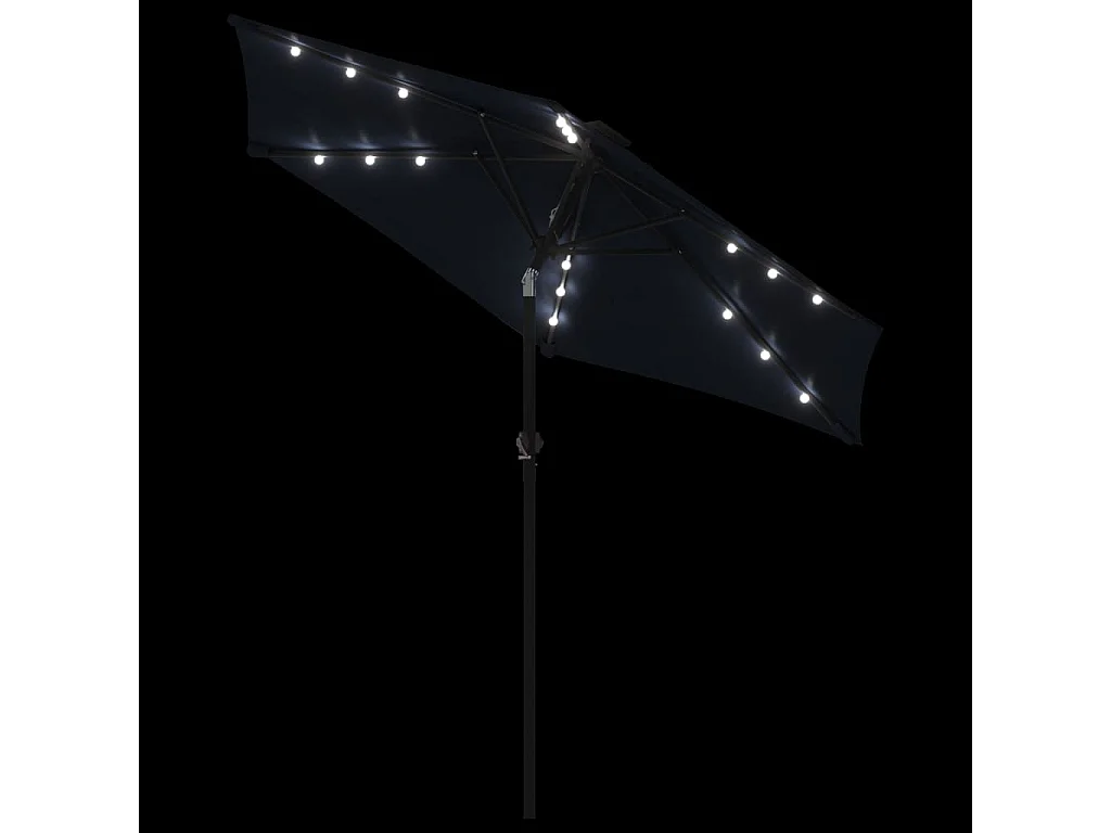 Albemarle  Parasol de jardin avec LED mât en acier noir 225x225x212 cm
