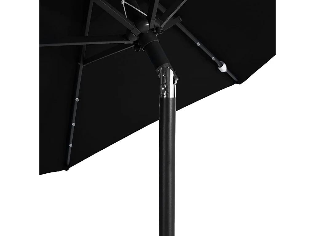 Albemarle  Parasol de jardin avec LED mât en acier noir 225x225x212 cm