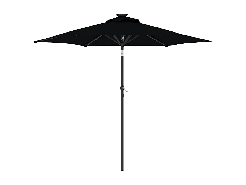 Albemarle  Parasol de jardin avec LED mât en acier noir 225x225x212 cm