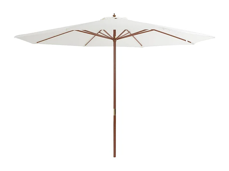 Hollywood  Parasol d'extérieur avec mât en bois 350 cm Blanc sable